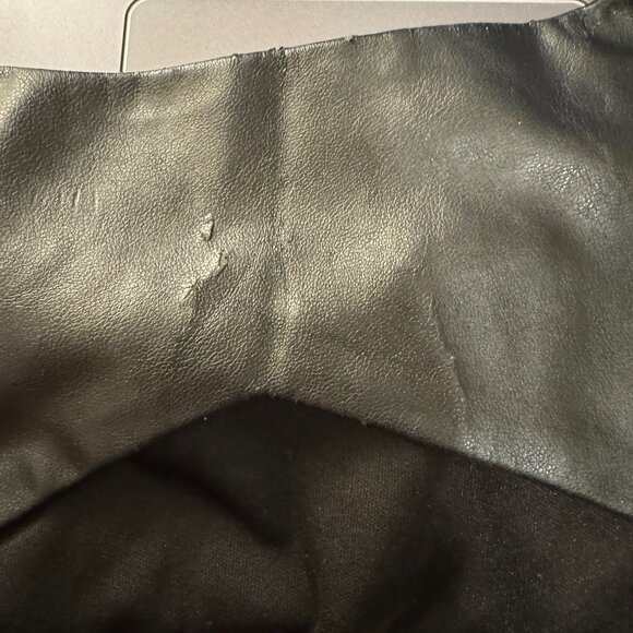 ParisianCollection Black & Tan Sleeveless Dress, Pleather & Keyhole Details - Picture 7 of 8